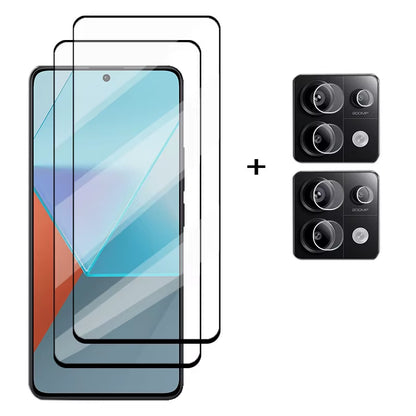 6In1 Glass for Redmi Note 13 Pro Full Cover Tempered Glass Redmi Note 13 Pro Screen Protector Phone Lens Film Redmi Note 13 Pro