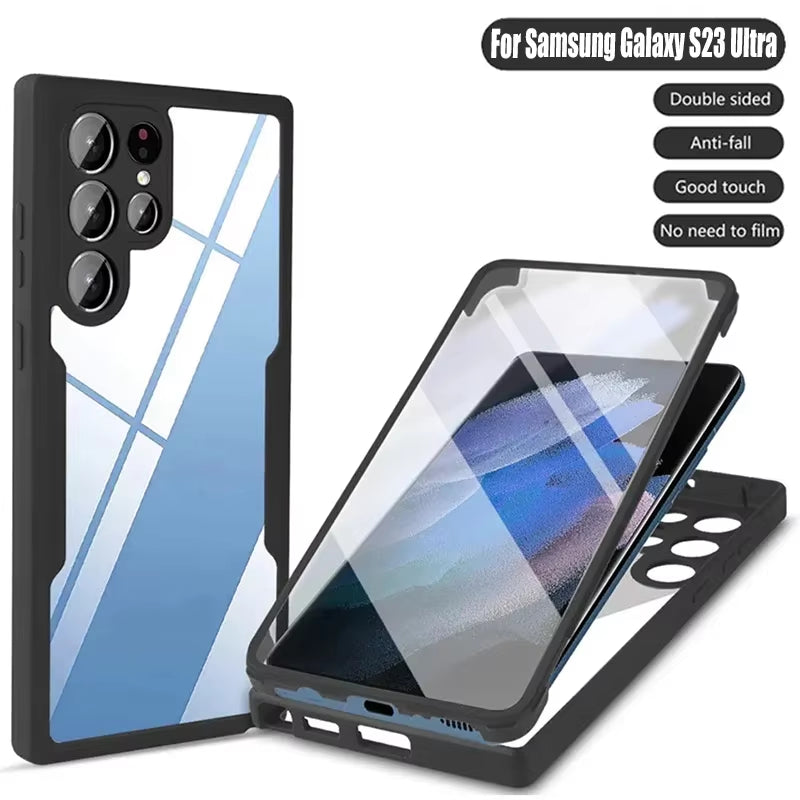 360 Full Cover Case for Samsung S25 Ultra S23 plus S21 S20 S25 Edge Funda for Samsung S24 Ultra S25 Screen Protector Phone Cover