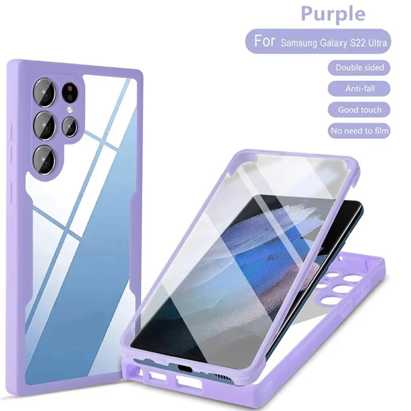 360 Full Cover Case for Samsung S25 Ultra S23 plus S21 S20 S25 Edge Funda for Samsung S24 Ultra S25 Screen Protector Phone Cover