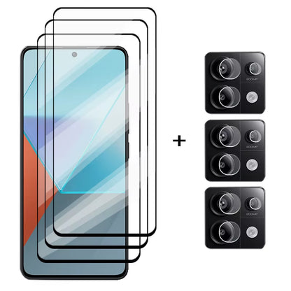 6In1 Glass for Redmi Note 13 Pro Full Cover Tempered Glass Redmi Note 13 Pro Screen Protector Phone Lens Film Redmi Note 13 Pro
