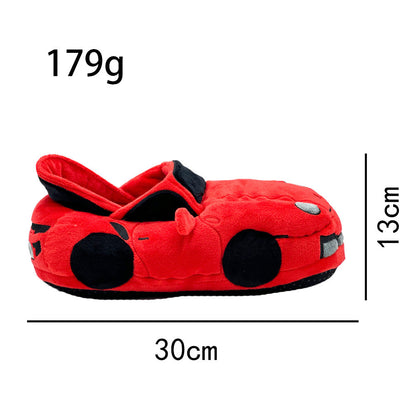 Racing plush slippers